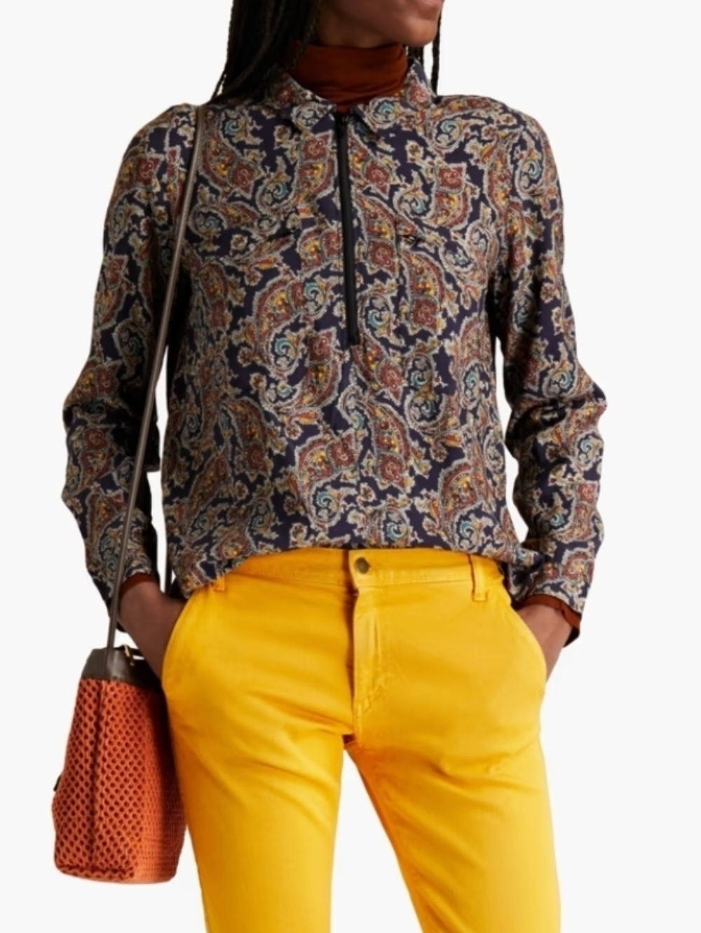 Ba&sh Black Retro Pietro Paisley Print Long Sleeve Blouse
